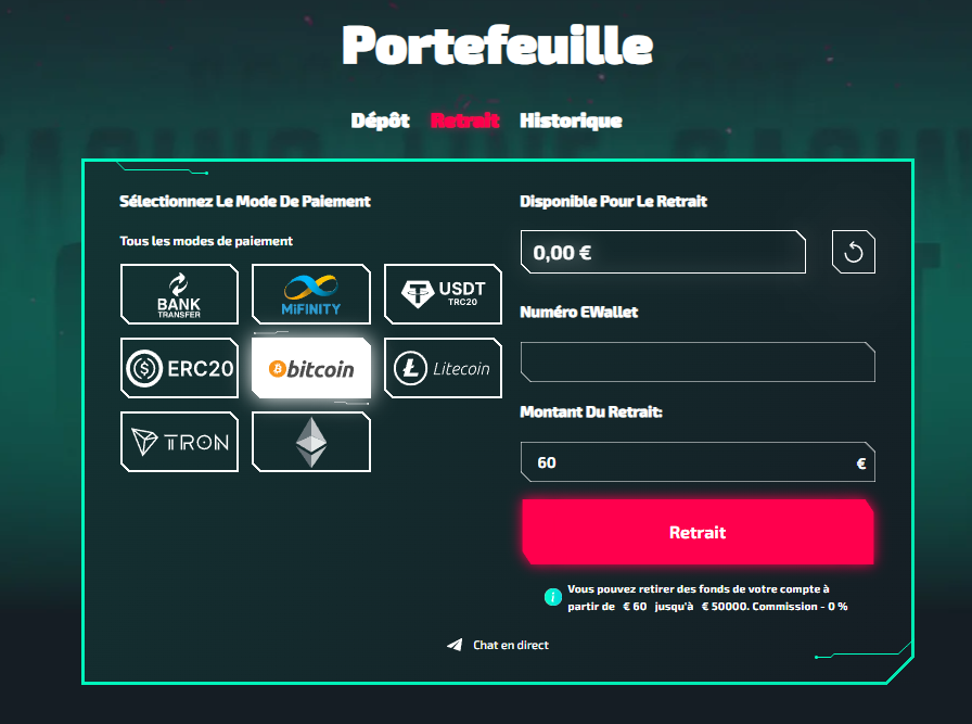 faq casinozer retrait